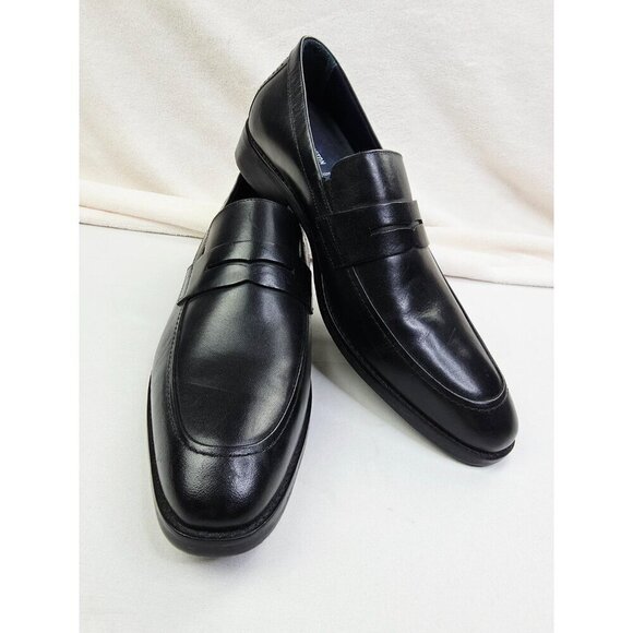 Johnston Murphy XC Flex Mens 13M Black Sheepskin Leather Memory Foam Loafers NEW